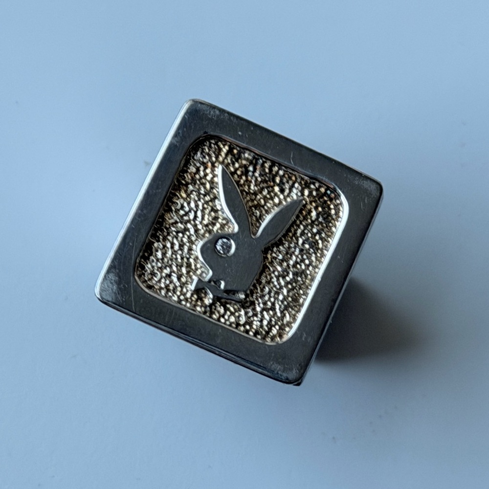 PLAYBOY Vintage Silver Men's Ring with Iconic Logo